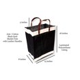 thumbnail image 3 of Eco-Friendly Large Jute and Cotton Leather Handle Market Tote Bag Black - No Embroidery, 3 of 8