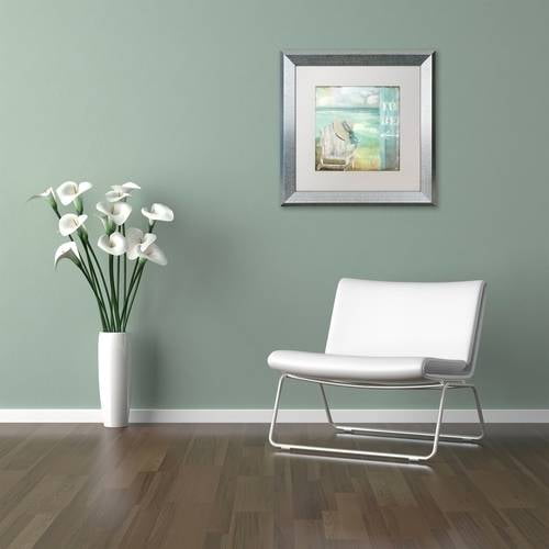 Trademark Fine Art "By the Sea I" Canvas Art by Color Bakery White Matte, Silver Frame