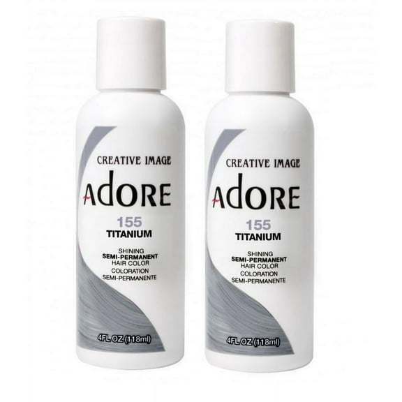 [2 PACK] Creative Images Systems Adore Semi-Permanent Hair Color [#155 TITANIUM] * BEAUTY TALK LA *