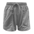 thumbnail image 6 of LYXSSBYX Womens Shorts Clearance Cotton Womens Loose Drawstring Elastic Waist Pocket Solid Casual Shorts Pants, 6 of 6