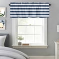 thumbnail image 3 of Curtain Valance for Windows, Modern Blue White Stripe Kitchen Valances Rod Pocket Short Curtains, Minimalist Geometric Line Window Valance for Bedroom Bathroom Living room 42x12in, 3 of 9