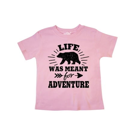 

Inktastic Bear Silhouette Life Was Meant for Adventure with Arrow Gift Toddler Boy or Toddler Girl T-Shirt