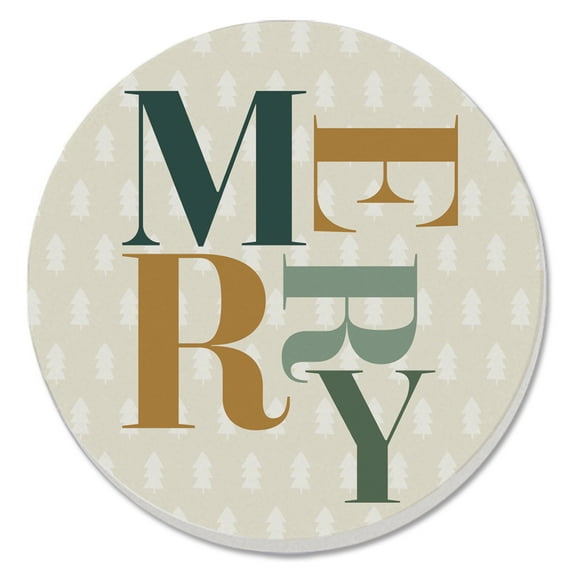 Thirstystone "Merry" Single Round Stone Coaster
