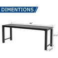Black Metal Backless Outdoor Bench for Patio, Garden, Porch, and ...