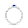 thumbnail image 2 of ANGARA Lab Grown Pear Blue Sapphire Engagement Ring with Leaf Motifs for Women in 14K White Gold (Size-7x5mm) | September Birthstone, Anniversary Jewelry Gift for Women | Lab-Grown Blue Sapphire Ring, 2 of 8