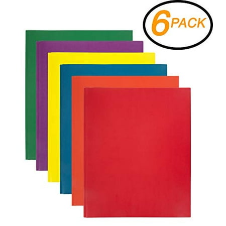 Clava Two Pocket Emraw 2 Pocket with Three Prong Fastener File Portfolio Folder – Used for Papers, Loose-Leafs, Business Cards, Compact Discs, Etc. (6-Pack) ()