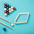 thumbnail image 1 of FONWILYO 2Pcs Solid Wood Pool Triangle Rack Khaki for Pool Table Precision Setup and Stable Billiard Ball Alignment, 1 of 8