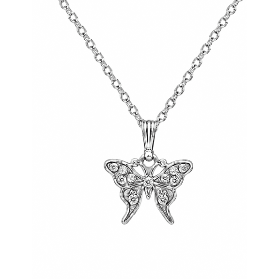 REGVO - Butterfly Green Pendant – Elegant Women’s Green Stone Gold Butterfly Charm Necklace