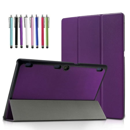 Lenovo Idea Tablet Case A2109a Lenovo TAB-X103F Tab 10/Tab 2 A10 Case, EpicGadget(TM) Slim Tri-Fold Case Cover with Auto Wake/Sleep for Lenovo TAB-X103F Tab 10/Tab2 A10-30/Tab2 A10-70/Tab 3 10 Business Tablet (Purple) ()
