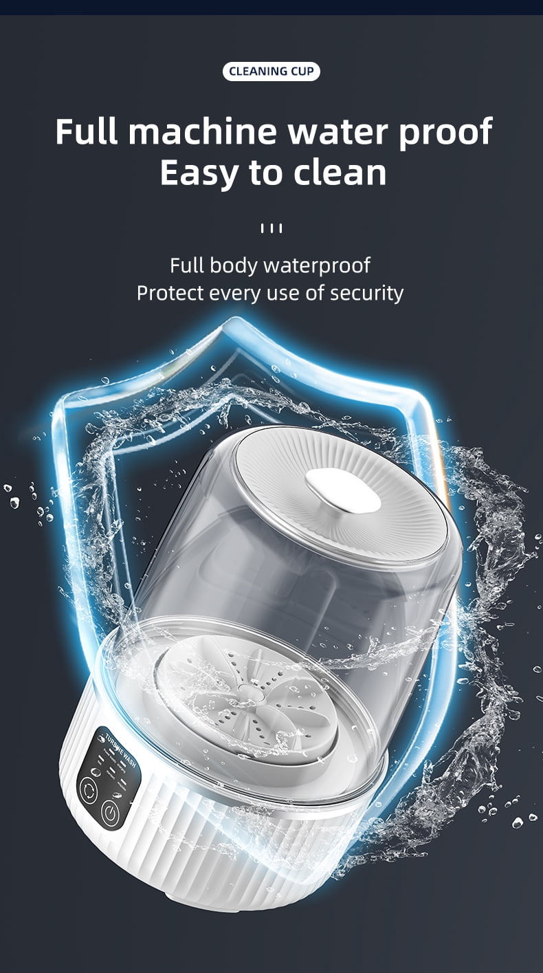 MDHAND Mini Laundry Cup, Portable Washing Machine with 3 Modes,  Waterproof, for Travel Camping Home