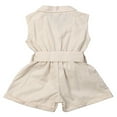 thumbnail image 4 of Baby Girl Summer Short Sleeve One-Piece Romper with Belt Clothes Set, 4 of 4