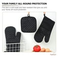 thumbnail image 3 of SEWOART Silicone Oven Mitts Black Thickened Anti-Scald for Kitchen Use, 3 of 6