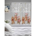 thumbnail image 3 of Gingerbread Grey Bathroom Window Curtain, Christmas Winter Snowflake Light Filtering Coffee Kitchen Curtains, Bedroom Living Room Curtains 2 Panel 84"x63", 3 of 6