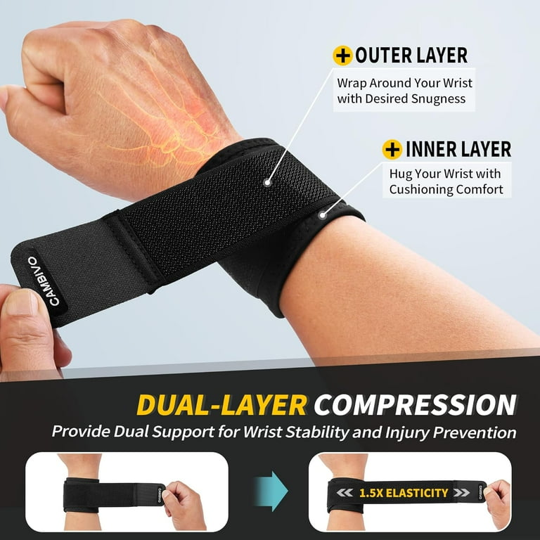 Cambivo Carpal Tunnel Wrist Brace, 2-Pack Compression Wrap photo 5