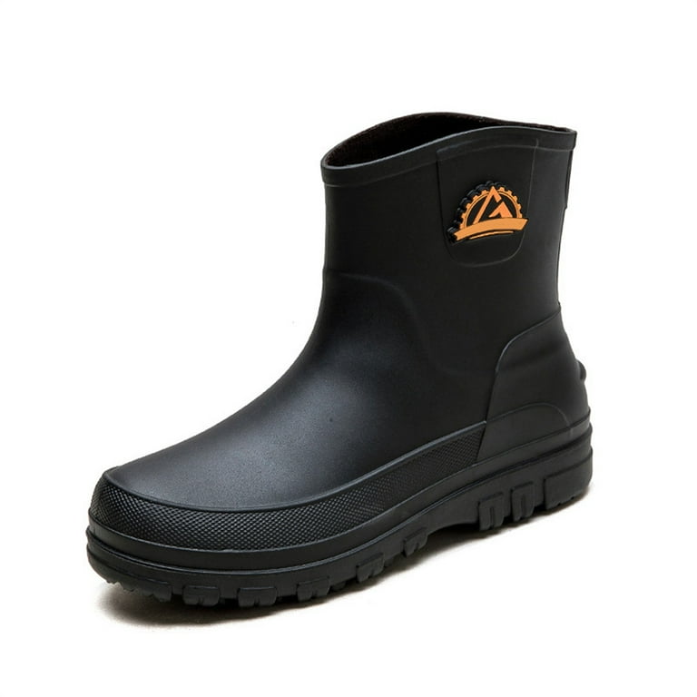 LIJCC Men's Rain Boots Water Shoes Low Top Rubber Shoes Casual