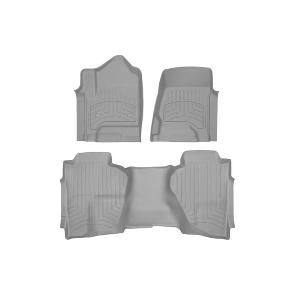 WeatherTech FloorLiner HP Custom Fit Floor Mats compatible with Silverado LD 1500, Silverado 1500, Sierra 1500 Limited, Silverado 2500HD/3500HD, Sierra 2500HD/3500HD, Sierra 1500 - 1st & 2nd Row, Grey