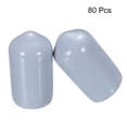 thumbnail image 2 of 80Pcs Rubber End Caps 8mm(5/16") Vinyl Round End Cap Cover Screw Thread Protectors Grey, 2 of 5