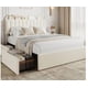 thumbnail image 4 of Ivory blanca queen marco de cama con almacenamiento cabecero 2 cajones bouclé forrado platform y estante de libros no necesita colchón base easy to assemble, 4 of 9