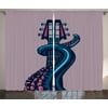 Octopus Decor Curtains 2 Panels Set, Octopus Tentacle Is Holding Guitar Riff Musical Instrument Rock And Roll Modern Artwork, Living Room Bedroom Accessories, By Ambesonne