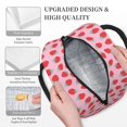thumbnail image 3 of Honeii Hand Drawn Strawberry Print Insulated Lunch Bag Women Reusable Lunch Box with Pocket for Work Picnic Travel -One Size, 3 of 6