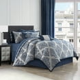 thumbnail image 6 of Nanshing Issa 10 Piece Traditional Damask Comforter Set, California King, Blue, 6 of 13