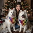 thumbnail image 4 of Dog Bandana 2 Pack,Rainbow Checkered Pattern Bandanas for Dogs,Cat Bandana,Small/ Large Dog Bandana 2 Size,Dog Bandanas, 4 of 6