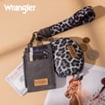 thumbnail image 7 of Wrangler Women's Western Dual Pouch Wristlet Wallet - Embroidered Boot Scroll Design with Zippered Card Holder, Leopard-Black, 7 of 7
