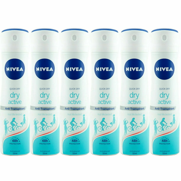 Bij naam per ongeluk Direct Nivea Women's Dry Active Deodorant Invisible Anti Perspirant Spray, 150 ML  Pack of 6 - Walmart.com