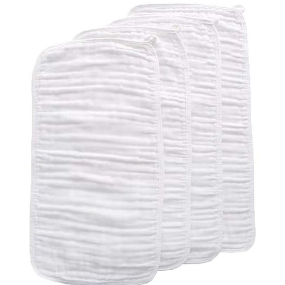 BABARLA 4 Pack Muslin Baby Burp Cloths with breathable fabric for baby bibs,baby washcloths and towels