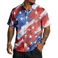 thumbnail image 2 of America 250 Button Down Shirts for Men American Flag Print Lapel Collar Short Sleeve Tshirts 1776-2026 Patriotic Star Regular Fit Comfy Shirts, XL, #01 Royal Blue, 2 of 4