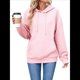 thumbnail image 3 of Sudadera con Capucha para Mujer, Informal, de Larga, con Cordón Ajustable, Estilo Waffle, Holgada, con Bolsillo. Rosa L, 3 of 10