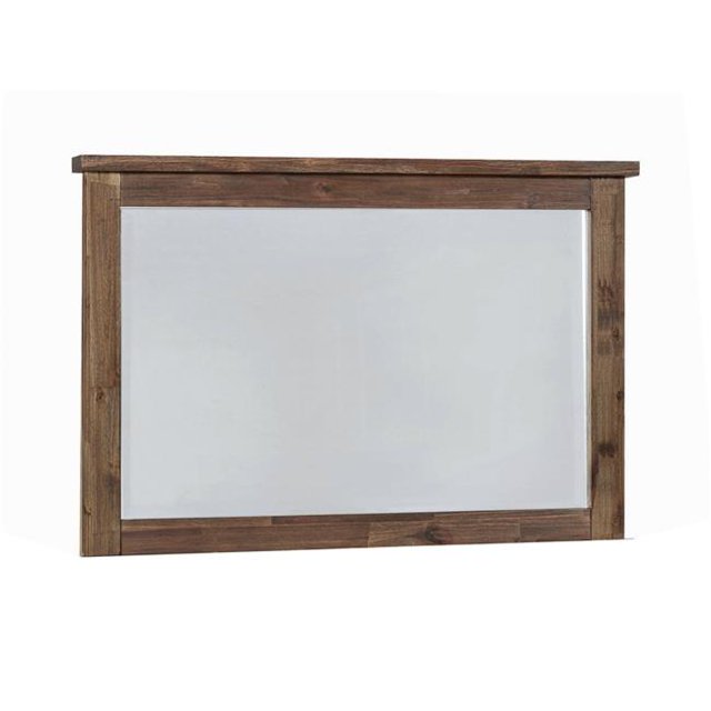 Benjara BM242613 Rectangular Mirror with Wooden Encasing, Brown