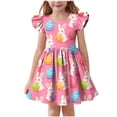 thumbnail image 2 of NAISIBABY Girls Casual Dresses, Crewneck Ruffles Sleeveless Cute Prints Summer Flowy Sundress Hot Pink Size 8, 2 of 5