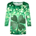 Hyknon Womens Tops 2025 St. Patrick's Day Funny Graphics Printed Green