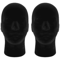 Polystyrene Black Foam Men Model Mannequin Head Dummy Stand Shop Display Hat, 2 x BLA xwm25