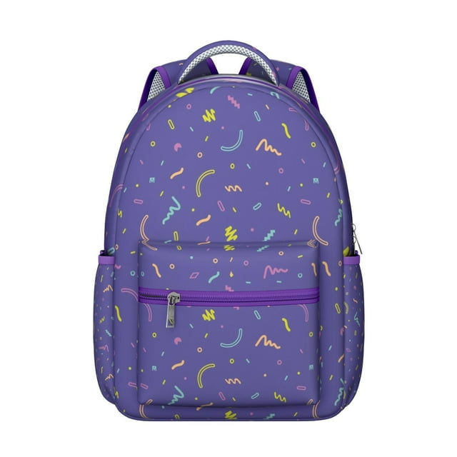 Colorful Polka Dots School Backpack Minimalist Dots and Geometric Pattern Design Fashion Travel Bag for Students
