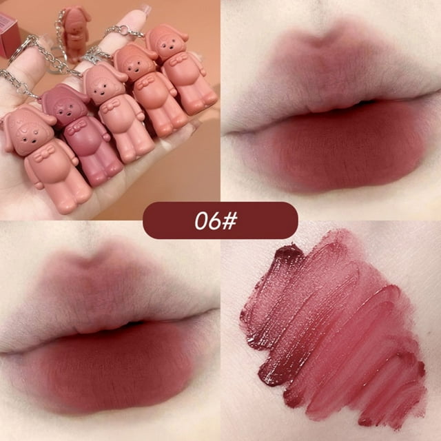 Matte Mist Non-Fading Lips Gloss Portable Keychain Design High Pigmented Lip Tint for Lady Beauty Lip Makeup