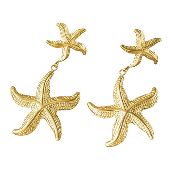 YIEMEEN Stylish Starfish Pendant Earrings for Women Ladies Ear Studs Dangle Ear Rings Star Shaped Earrings for Summers Daily Wear