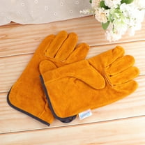 STOBOK Fire Gloves Heat Resistant Gloves for Barbecue 1 Pair Orange