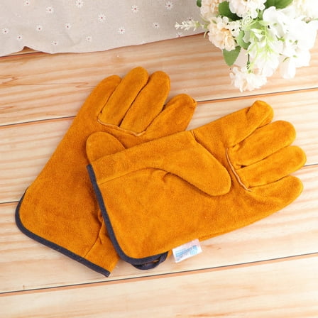 STOBOK Fire Gloves Heat Resistant Gloves for Barbecue 1 Pair Orange