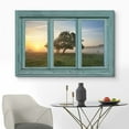 thumbnail image 2 of wall26 Canvas Print Wall Art Window View of Meadow Tree in Mist Nature Wilderness Photography Realism Rustic Landscape Colorful Vibrant for Living Room, Bedroom, Office - 16"x24", 2 of 5