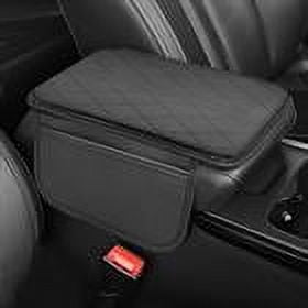 Car Armrest Cushion with Side Storage Diamond-Stitched Quilted Leather Memory Foam Center Console Pad, Ergonomic and Waterproof Design, Universal Fit for Cars and SUVs