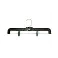 thumbnail image 2 of NAHANCO #2600RCLH 14"Black Heavy Weight Plastic Skirt/Pant Hangers With Long Hook and Chrome Clips (Pack of 100), 2 of 7