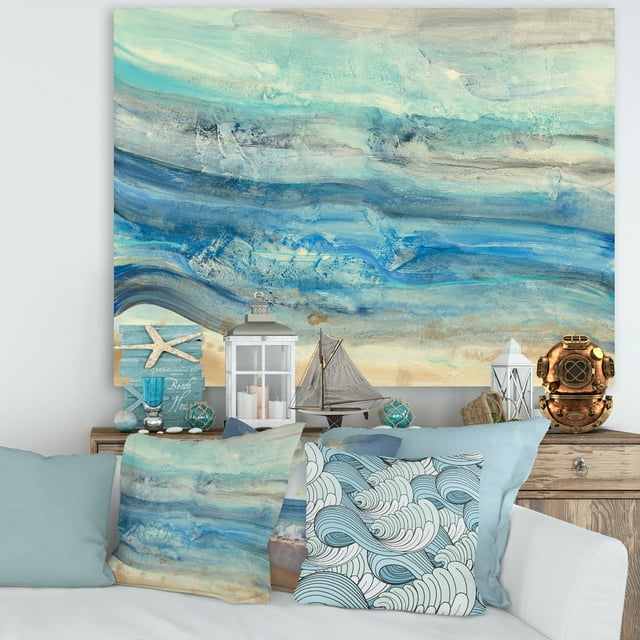 Designart - Ocean Mineral Waves - Nautical & Coastal Canvas Art