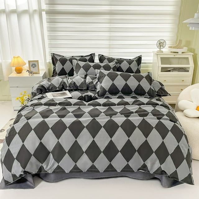Maplenight 3-Piece Full BedSheet Set, All-Season Soft Microfiber Duvet Cover + 2 Pillowcases, Wrinkle & Fade Resistant, Machine-Washable Bedding, Full Size, Easy Care Bedroom Decor Gray