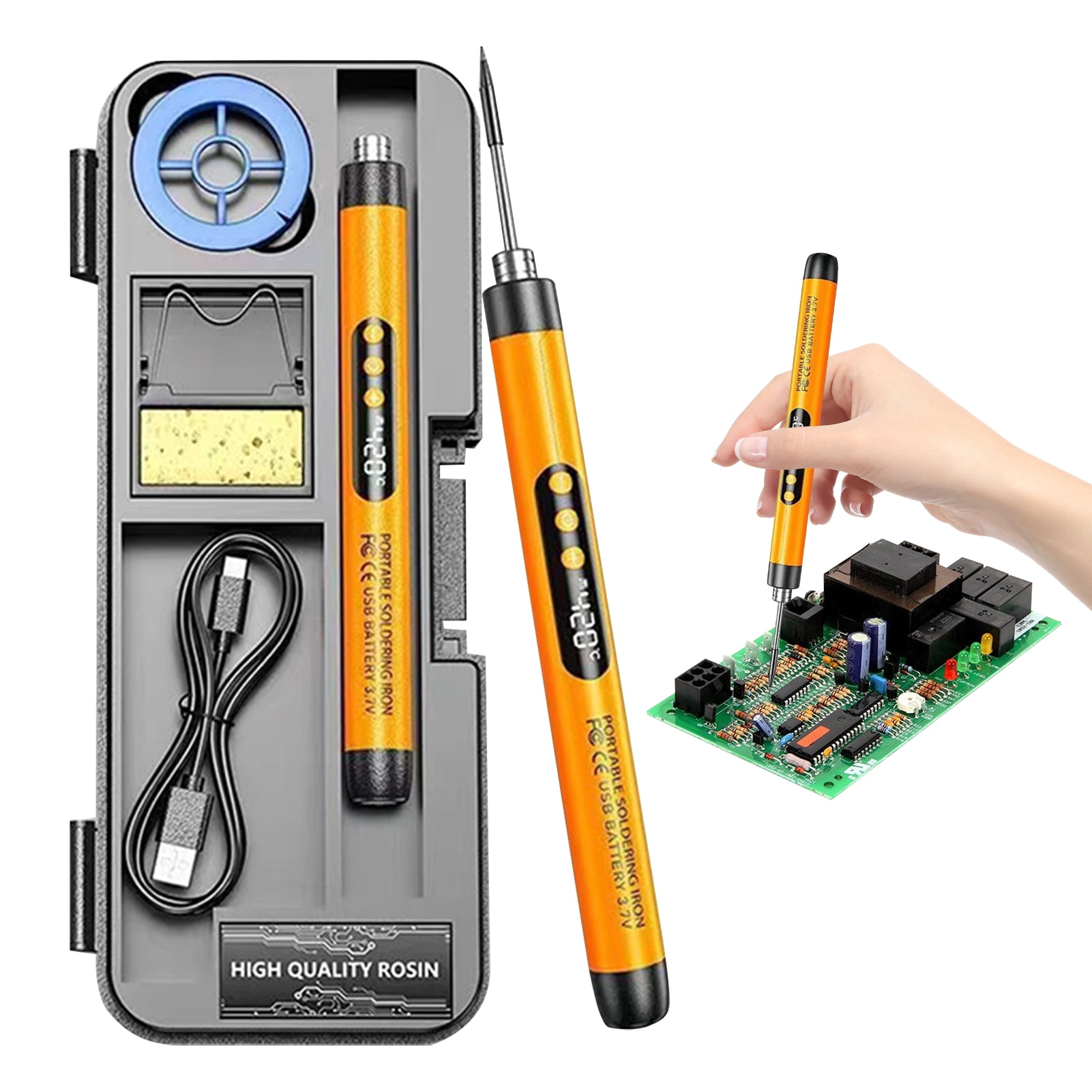 Soldering Iron Pen, 800mAh Portable Solder Iron for Electronics, Digital Display Soldering Iron Kit, Temperature Adjustable Jewelry Soldering Kit for Home