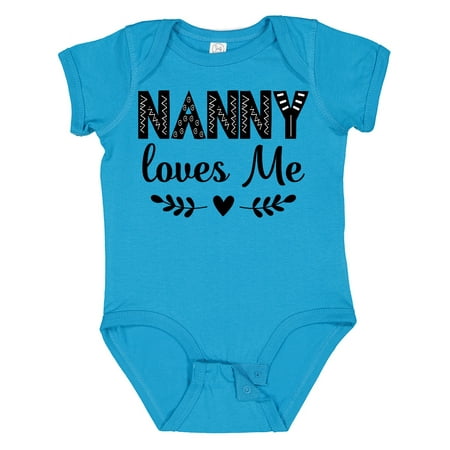 

Inktastic My Nanny Loves Me Grandchild Gift Baby Boy or Baby Girl Bodysuit