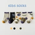 thumbnail image 2 of Toddler Boys Socks Cotton Kids Dinosaur Pattern 5 Pairs Children, 2 of 9