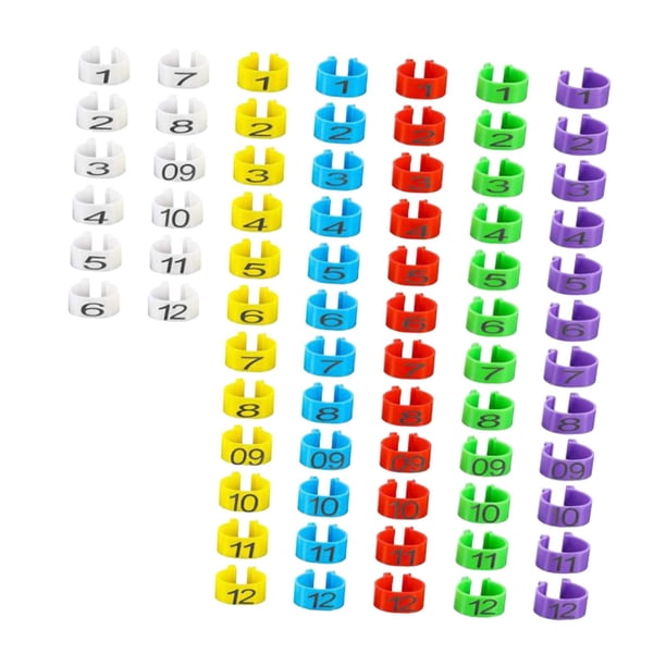 100 piezas de anillos para patas de paloma, anillos de identificación de aves, coloridos para patas de aves de corral, accesorios para codornices
