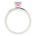 thumbnail image 4 of Clara Pucci 14K White Gold Solid Gold Pink Solitaire Anniversary Ring for Women - 1 cttw Emerald Cut, 4 of 8